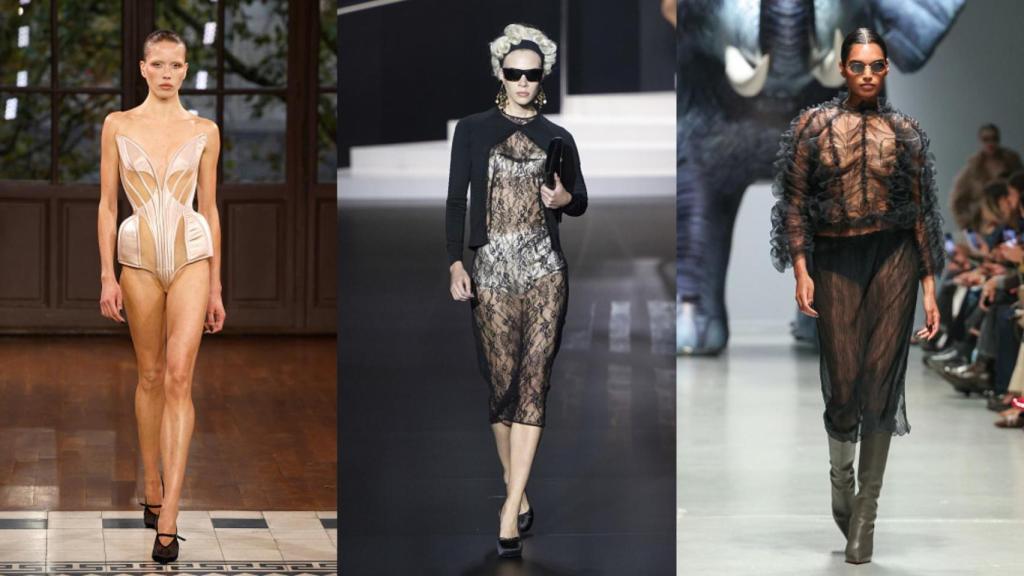 Siluetas de Mugler, Dolce & Gabbana y Ester Manas.