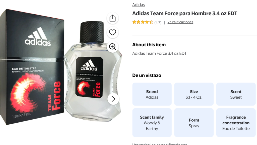 Adidas Team Force para hombre.