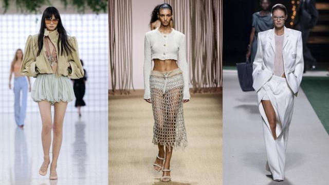 Siluetas de Chloé, Roberto Cavalli y Victoria Beckham.