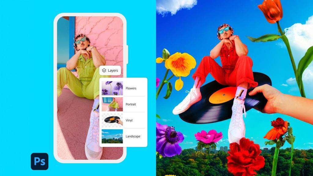 Ilustración de Photoshop en un iPhone.