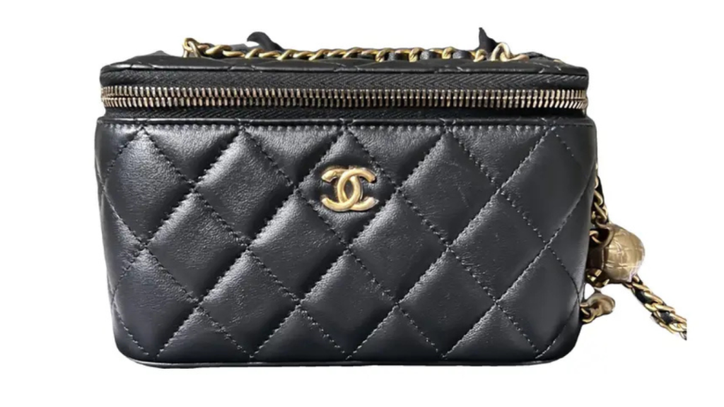 Bolso de mano Vanity de cuero.