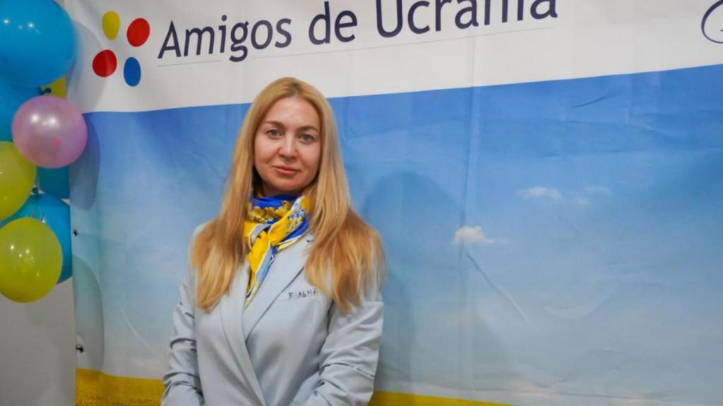Anna Shkalenko en la Casa de Ucrania de la asociación Amigos de Ucrania.