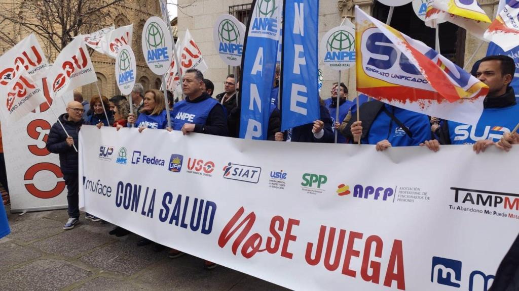 Concentración organizada por la Plataforma Intersindical en Toledo.