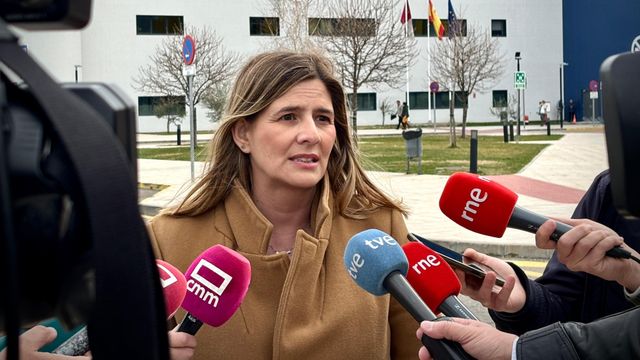 Carolina Agudo, secretaria general del PP de Castilla-La Mancha, este martes ante los medios.