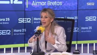 La ministra de Trabajo, Yolanda Díaz, este lunes en una entrevista en Cadena Ser.