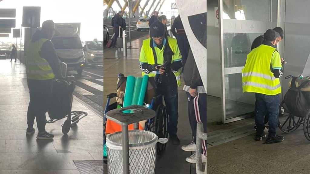 Los falsos trabajadores del aeropuerto de Barajas.
