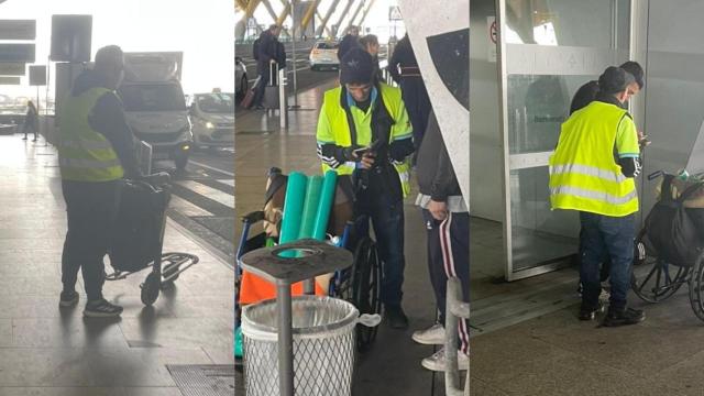 Los falsos trabajadores del aeropuerto de Barajas.