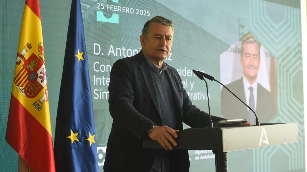 Antonio Sanz, consejero de Presidencia de la Junta de Andalucía, este martes.