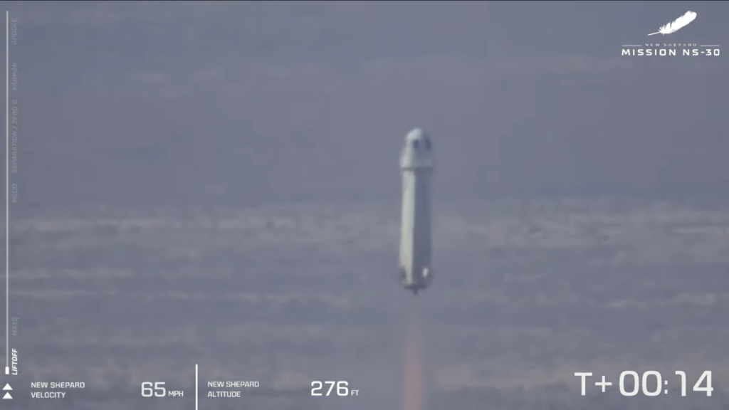 New Shepard elevándose