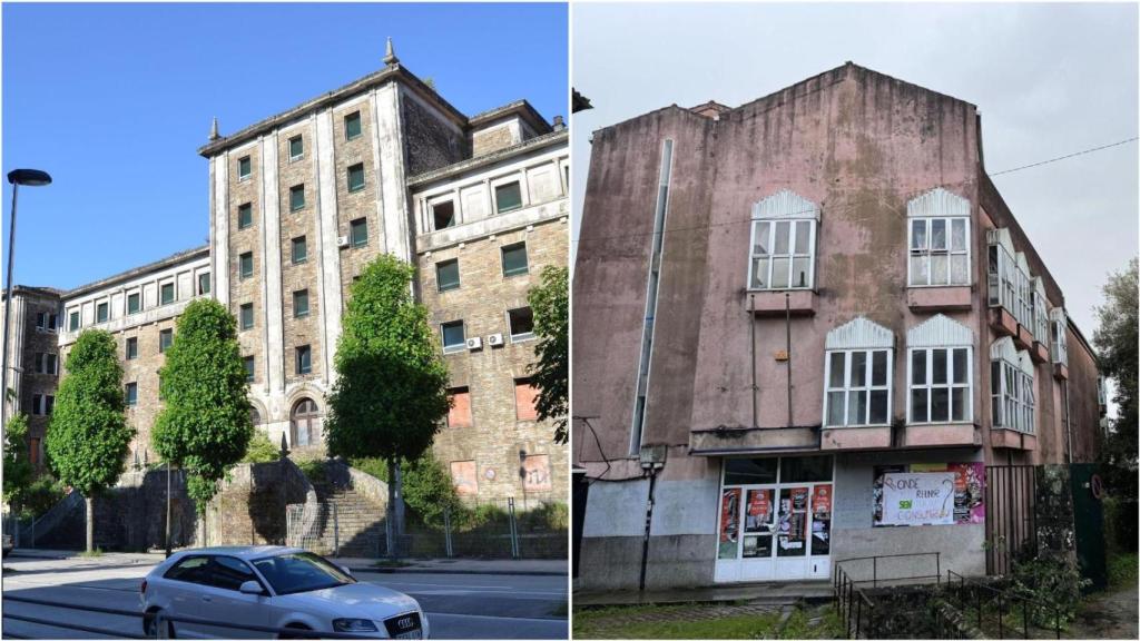 A la izquierda, el antiguo Hospital Xeral y a la derecha, la Casa da Xuventude.