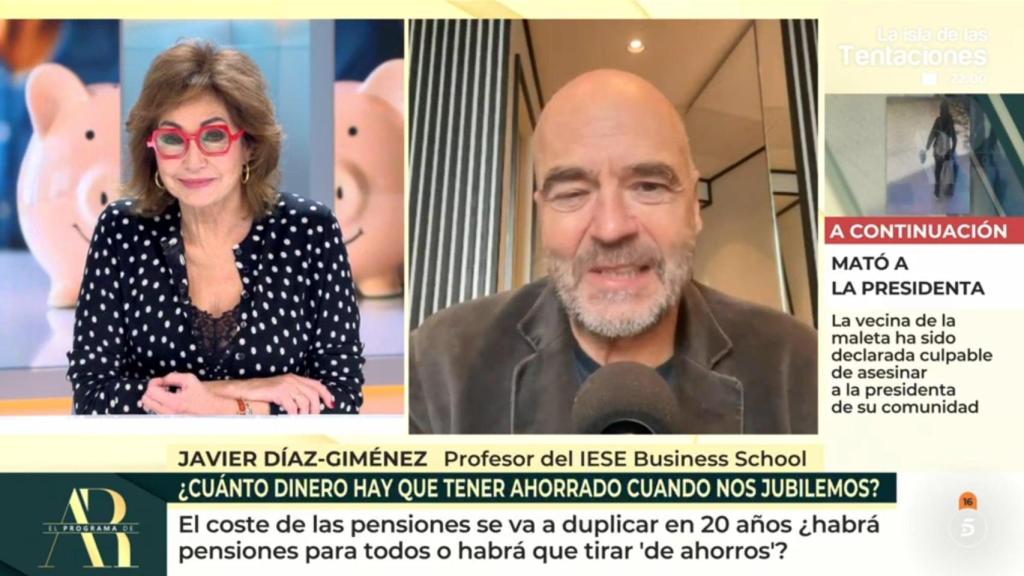 Ana Rosa Quintana y Javier Díaz-Giménez en 'El programa de Ana Rosa'.