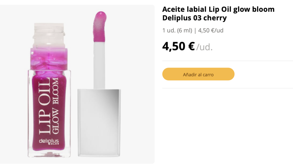 Aceite labial Lip Oil glow bloom Deliplus.