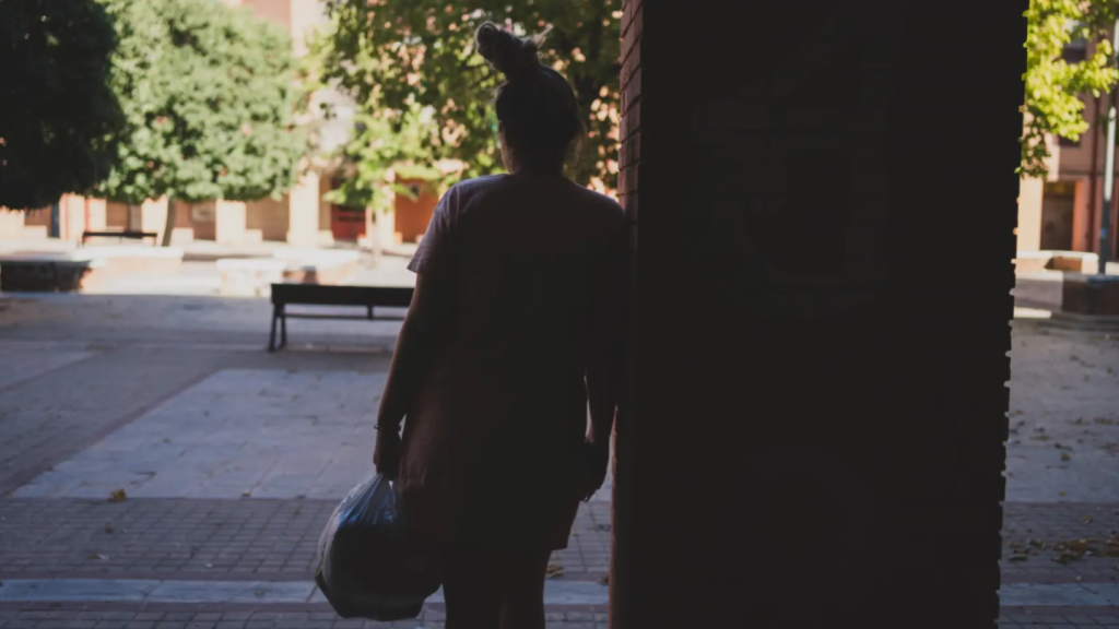 Ainhoa Heredia, en una imagen de archivo, tras recoger sus productos en Baby Despensa.