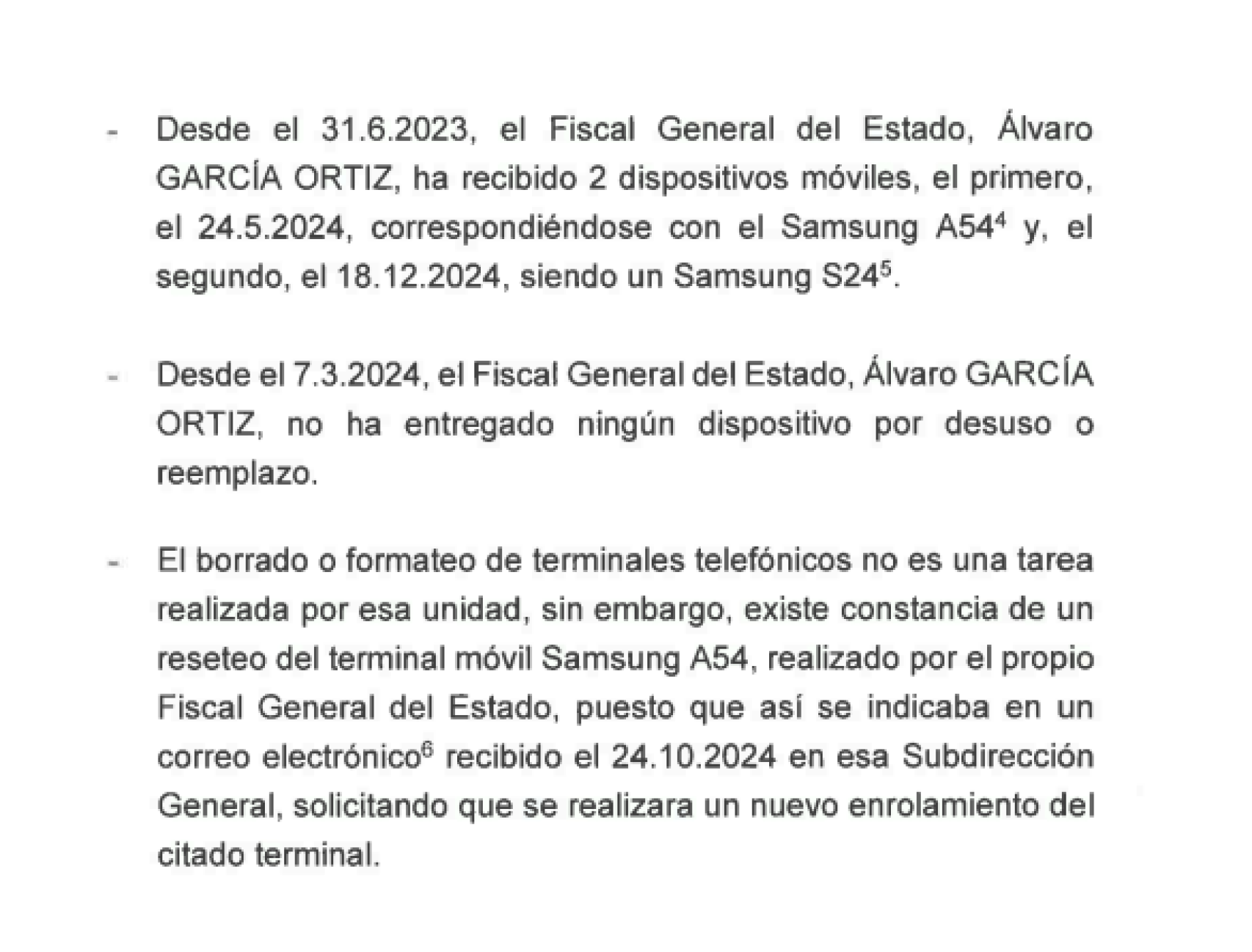 Fragmento del informe de la UCO.