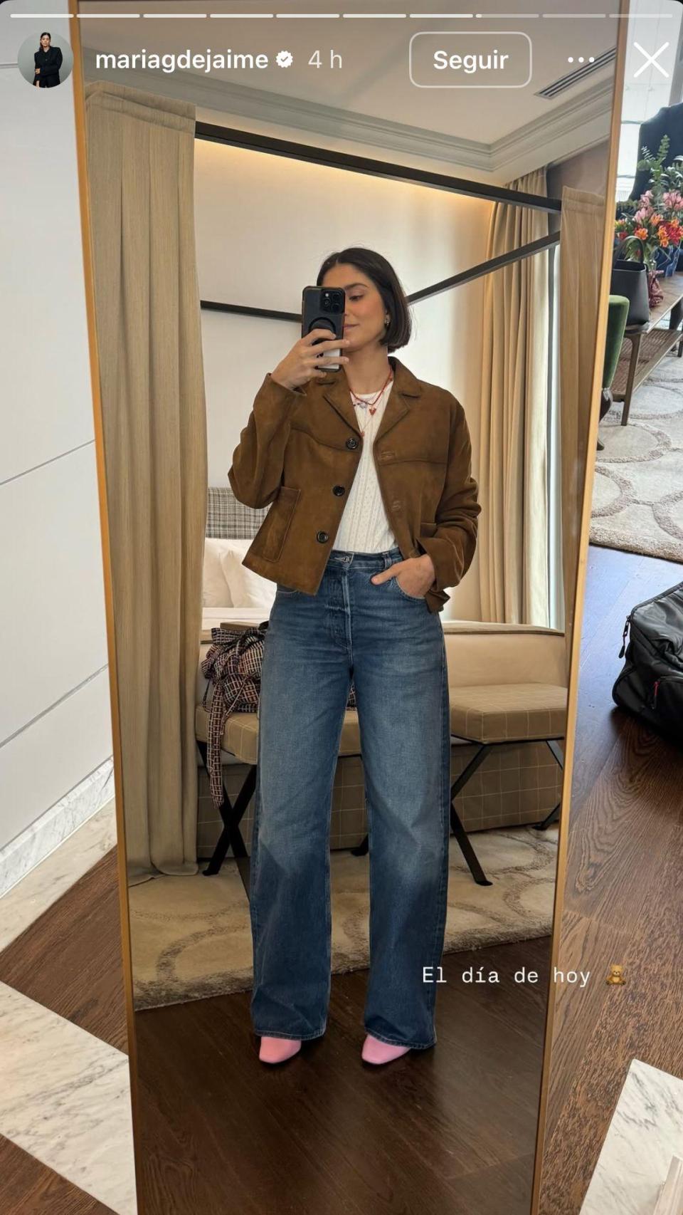 María García de Jaime, en un 'stories' de Instagram.