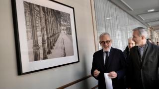 La delegación del Parlamento Europeo, durante su visita a Canfranc con el presidente Azcón