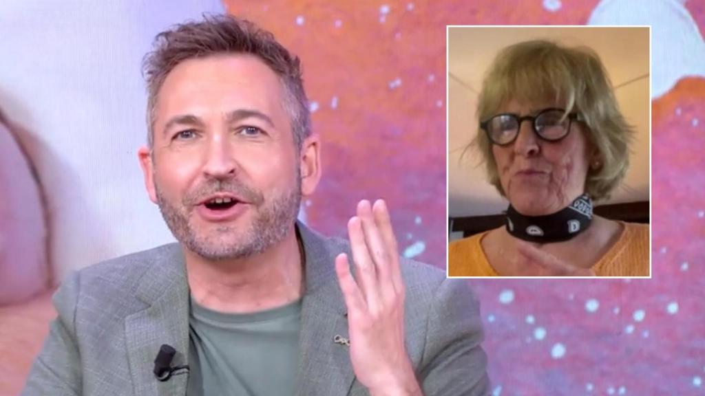 Frank Blanco en 'Tardear' y Mercedes Milá durante su conexión en el especial de 'Informativos Telecinco'.