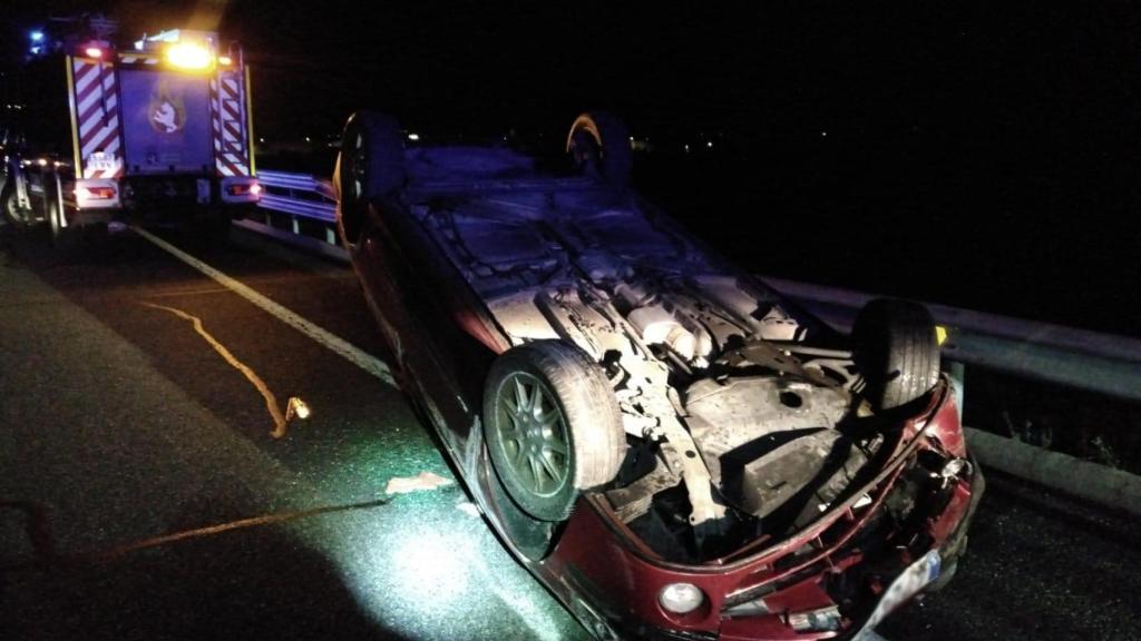 Aspecto en el que quedó el coche tras el accidente