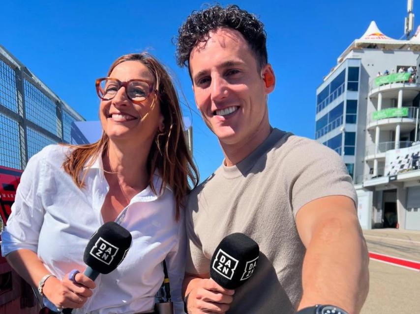 Izaskun Ruiz con Pol Espargaró.