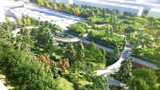 Proyección virtual del futuro Parque Ventas que cubrirá un tramo de la M-30.