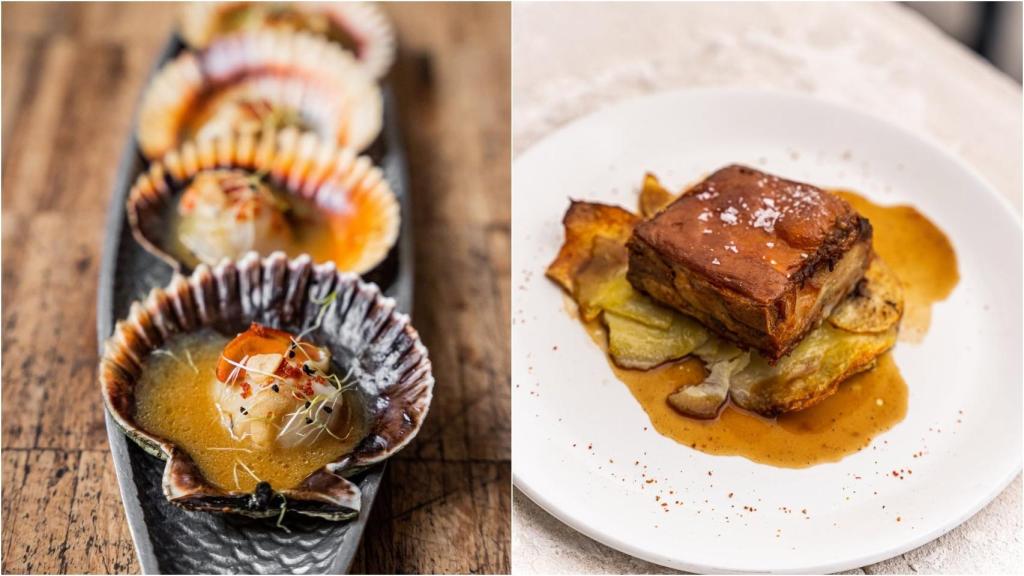 Dos platos del restaurante Casino Alcalá.