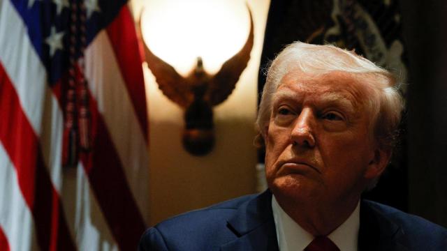 El presidente de Estados Unidos, Donald Trump, durante la reunión hoy de su gabinete.