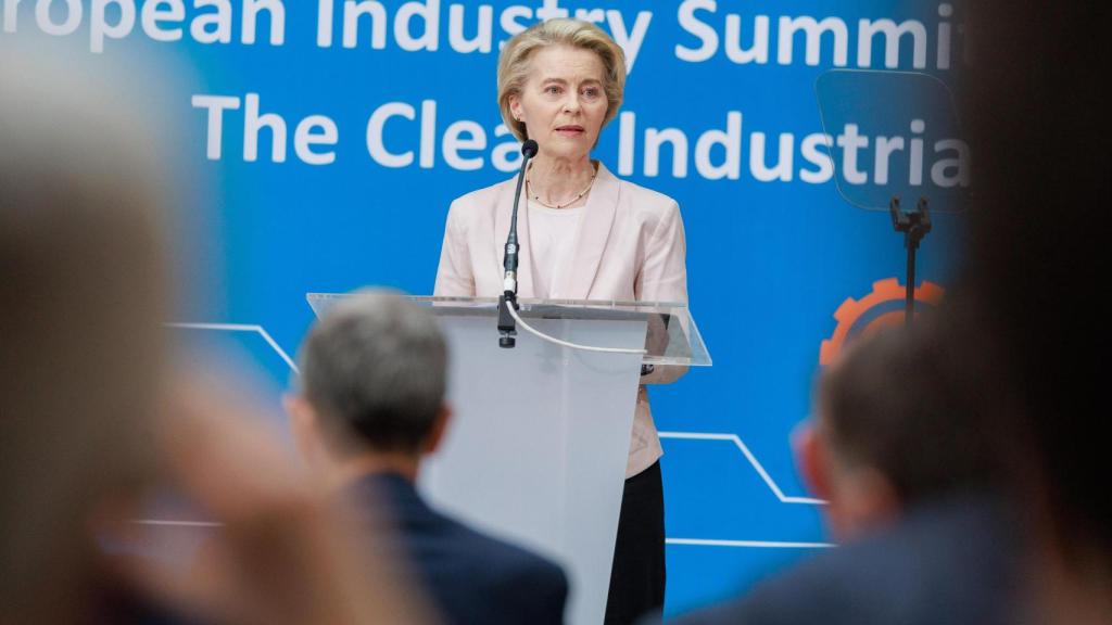 La presidenta Ursula von der Leyen, durante un acto este miércoles en Amberes