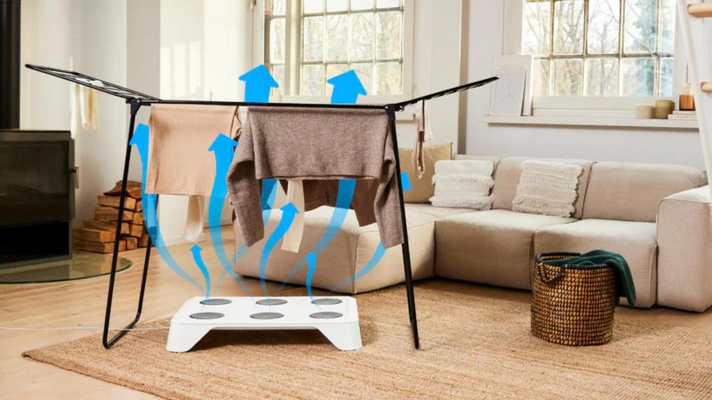 El dispositivo Heydry bajo un tendedero.