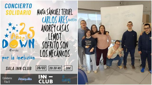 La Sala Inn celebrará los 25 años de Down Coruña con un concierto solidario lleno de sorpresas