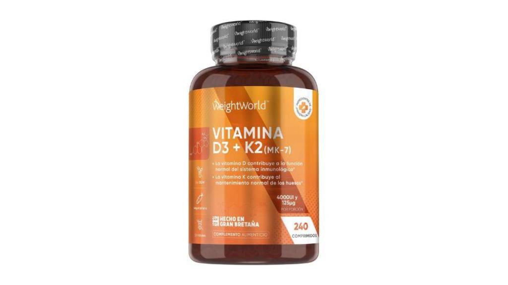 Complemento alimenticio Vitamina D3 y K2 de WeightWorld