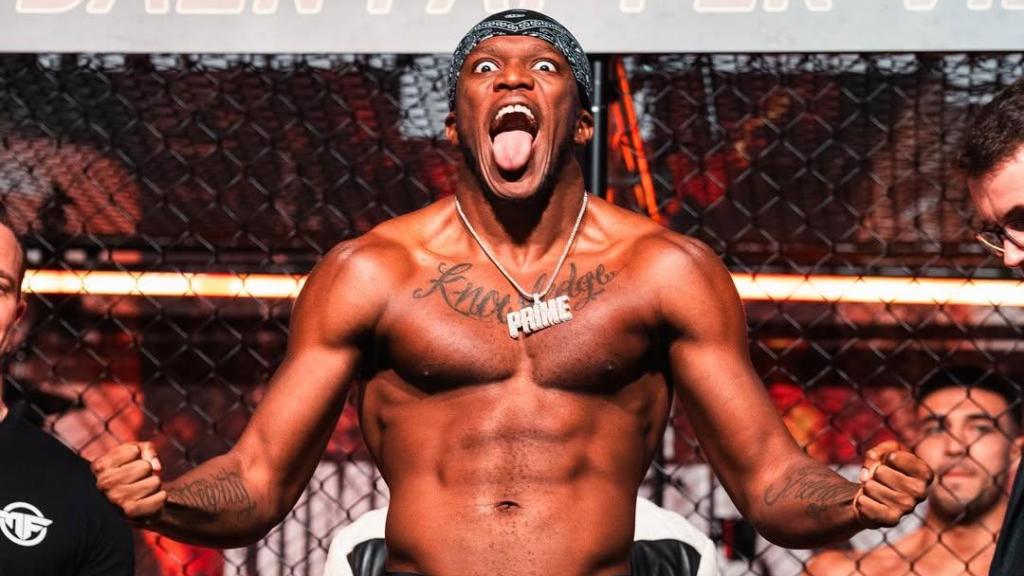 KSI, durante el pesaje de una pelea