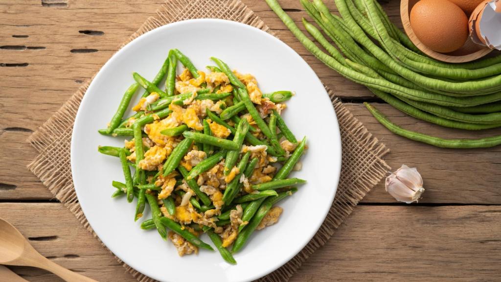 Judías verdes con huevo