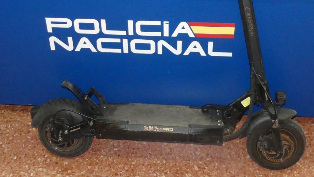 Patinete intervenido por la Policía Nacional de Salamanca