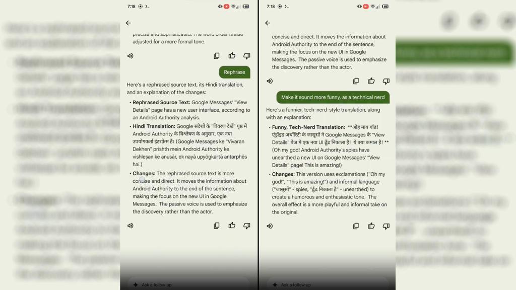 Capturas de la nueva función exclusiva IA de Traductor de Google