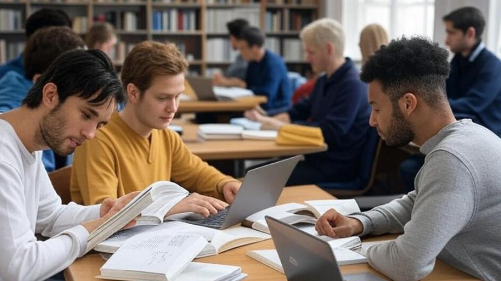Imagen de archivo de gente en clase.