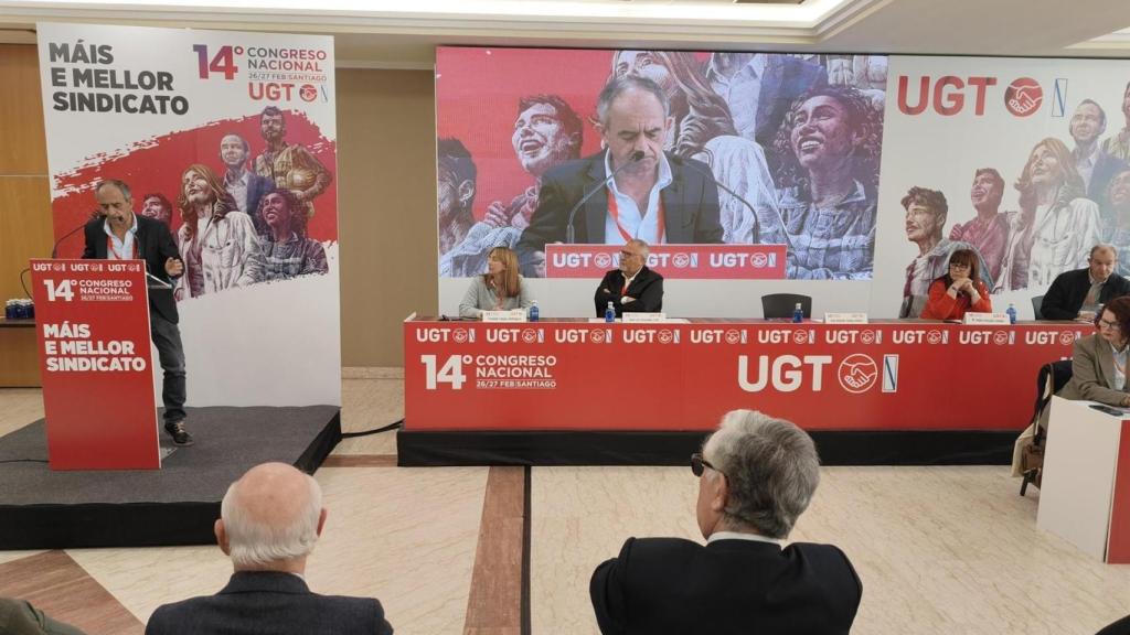 Congreso de UGT Galicia, con la intervención de despedida del secretario xeral saliente, José Antonio Gómez.