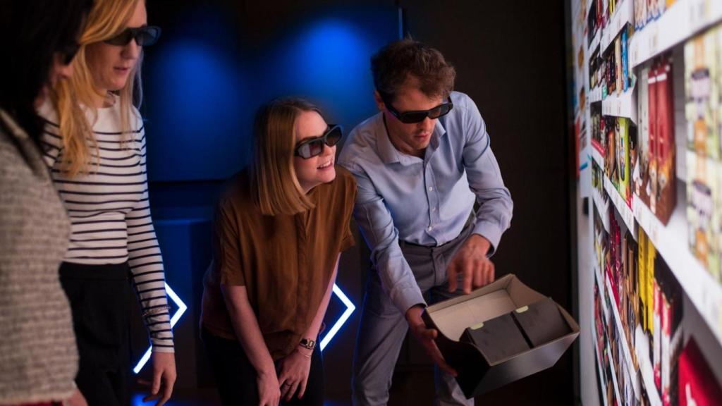 Sala de simulación donde los clientes pueden comprobar cómo quedarían sus envases en los lineales de un supermercado.