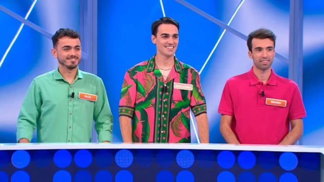 Raúl, Borjamina y Bruno, los Mozos de Arousa, en 'Reacción en cadena'.