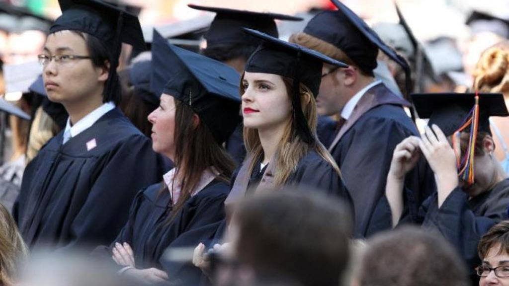 Emma Watson, el día de su graduación en la Universidad de Brown.