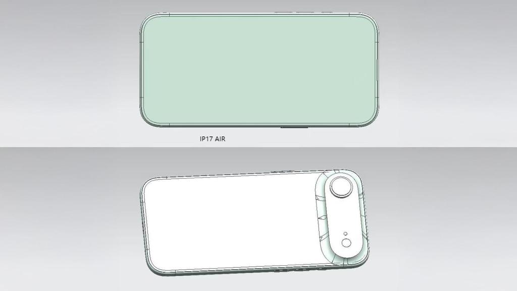 iPhone 17 Air en un supuesto modelo CAD.