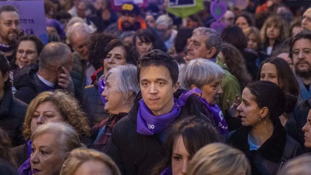 Íñigo Errejón en la manifestación del 8-M en Madrid en 2023.