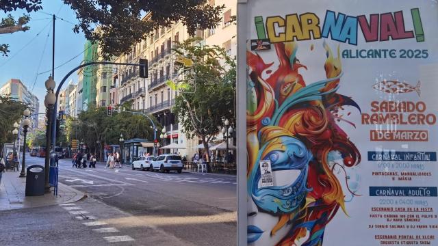 La Rambla de Alicante espera la fiesta del Carnaval.