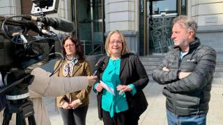 Maricarmen Lázaro, este viernes a las puertas de la DPZ.