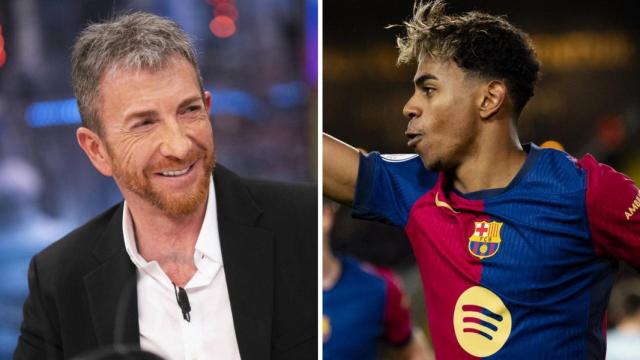 Pablo Motos y Lamine Yamal, en un fotomontaje de BLUPER.