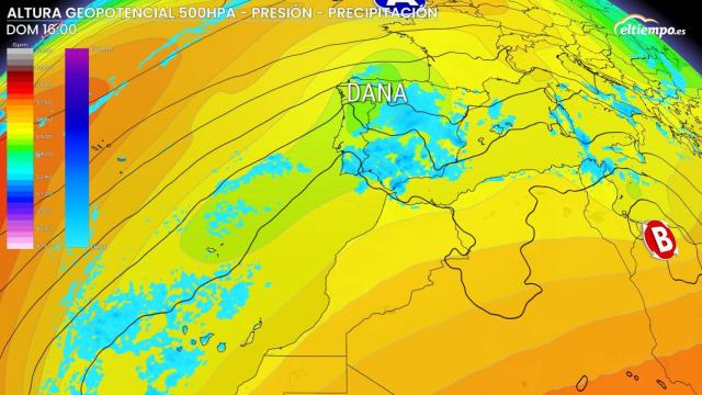 La posición de la DANA con la que comienza marzo.