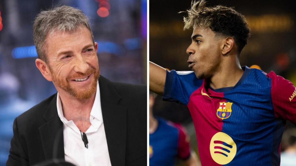 Pablo Motos y Lamine Yamal, en un fotomontaje de BLUPER.