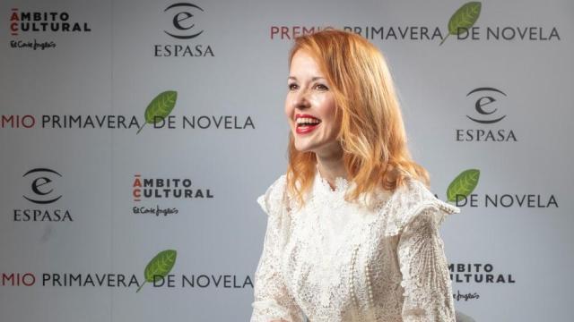 Vanessa Montfort en la rueda de prensa del Premio Primavera de Novela. Foto: Asís G. Ayerbe