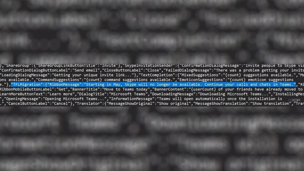 Las líneas donde se lee que Skype va a cerrar en mayo