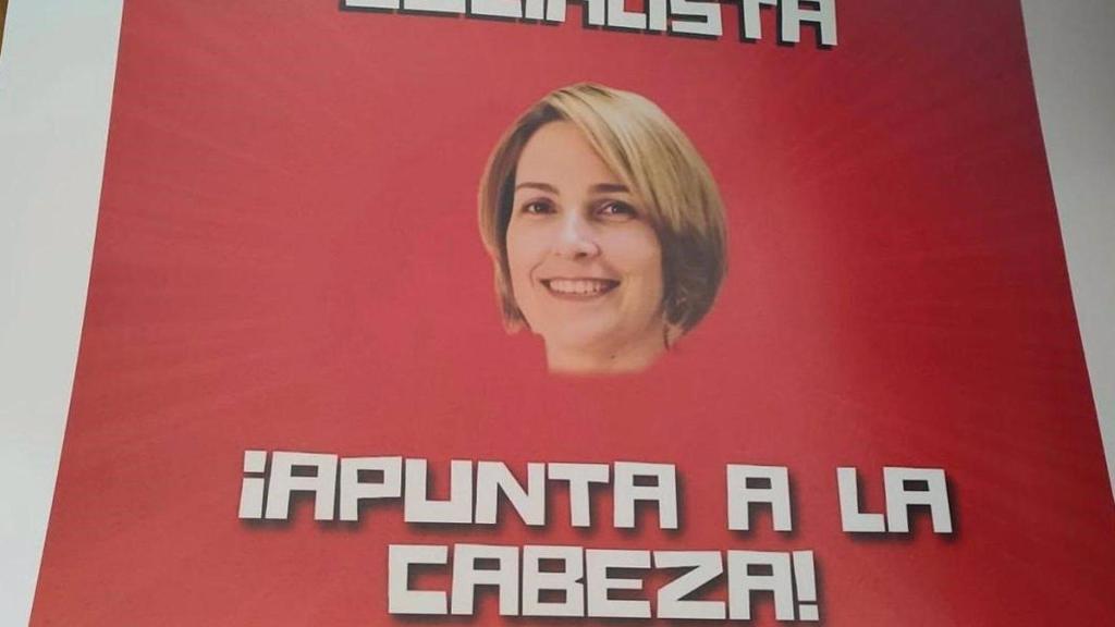 Cartel contra la alcaldesa de La Solana.