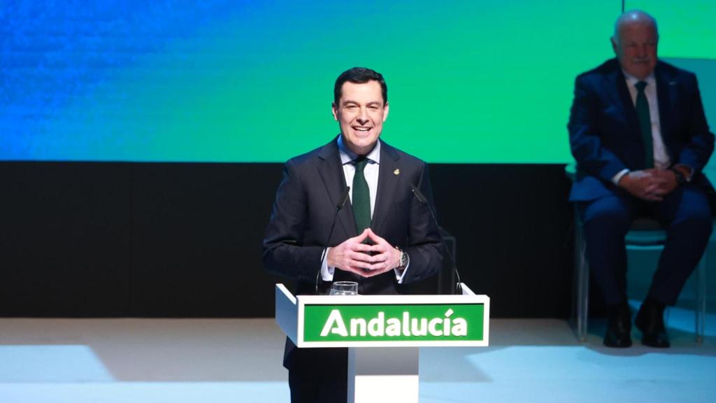 Juanma Moreno, durante su discurso en este Día de Andalucía desde Sevilla.